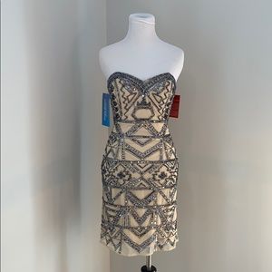 shail k strapless party dress